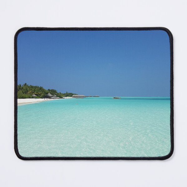 Item preview, beach tropical white sand turquoise water designed and sold by Mypixieart.