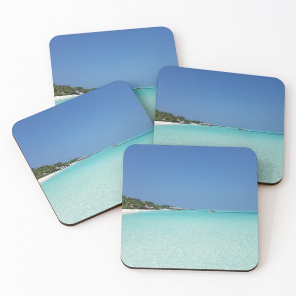 Item preview, beach tropical white sand turquoise water designed and sold by Mypixieart.
