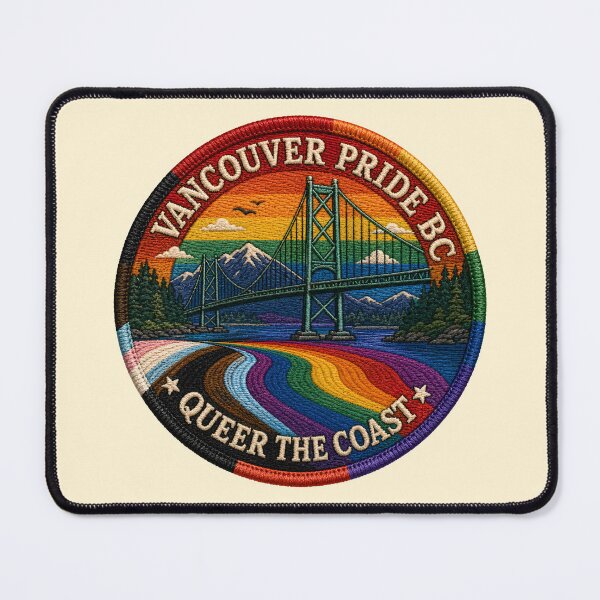 Item preview, Vancouver Pride Queer The Coast Embroidered Rainbow Patch designed and sold by Imaginationbeyond.