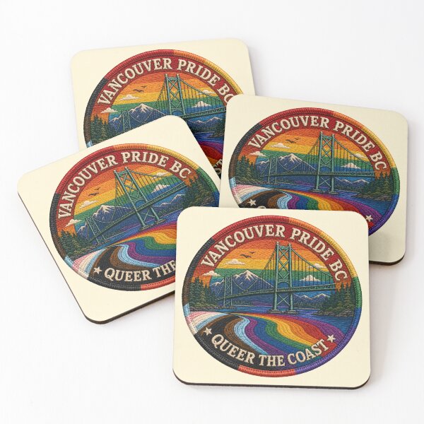 Item preview, Vancouver Pride Queer The Coast Embroidered Rainbow Patch designed and sold by Imaginationbeyond.