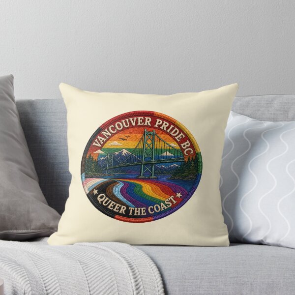 Item preview, Vancouver Pride Queer The Coast Embroidered Rainbow Patch designed and sold by Imaginationbeyond.