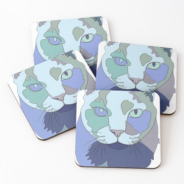 Item preview, Serene Pastel Line Art Cat designed and sold by Komatoya.