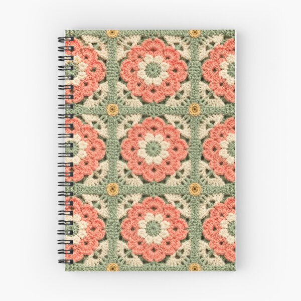 Item preview, Coral Flower Crochet Square Sage Green Earthy designed and sold by LuisWorks.