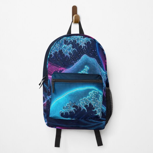 Item preview, Neon Great Wave | Ukiyo-e Re:Mix | Japanese | Hokusai Metal designed and sold by vekotpu.