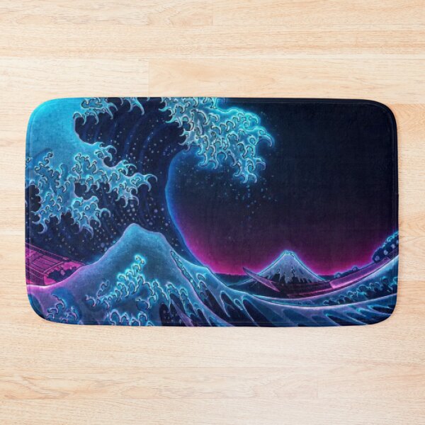 Item preview, Neon Great Wave | Ukiyo-e Re:Mix | Japanese | Hokusai Metal designed and sold by vekotpu.