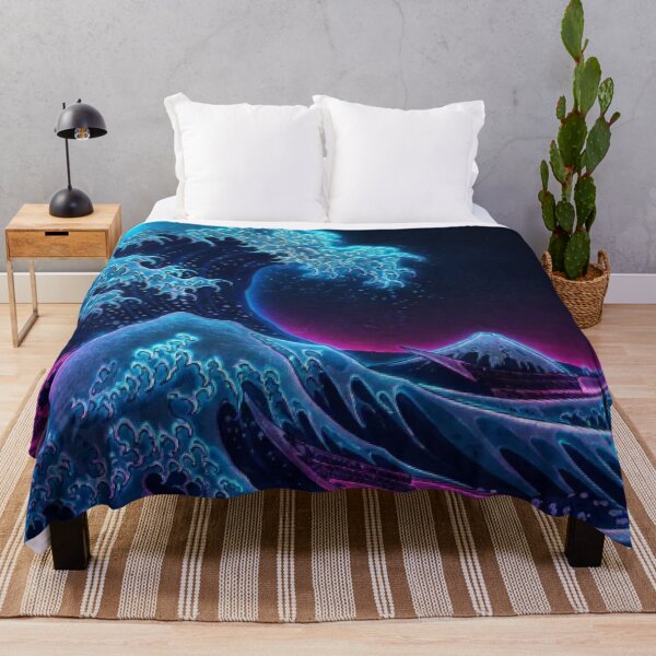 Item preview, Neon Great Wave | Ukiyo-e Re:Mix | Japanese | Hokusai Metal designed and sold by vekotpu.