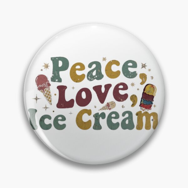 Item preview, National Ice Cream Day (19 Yulyuz) — Vintage / Retro 70s Theme ,Retro Peace Love Ice Cream Vintage Tee designed and sold by BROOSTSHIRTS.
