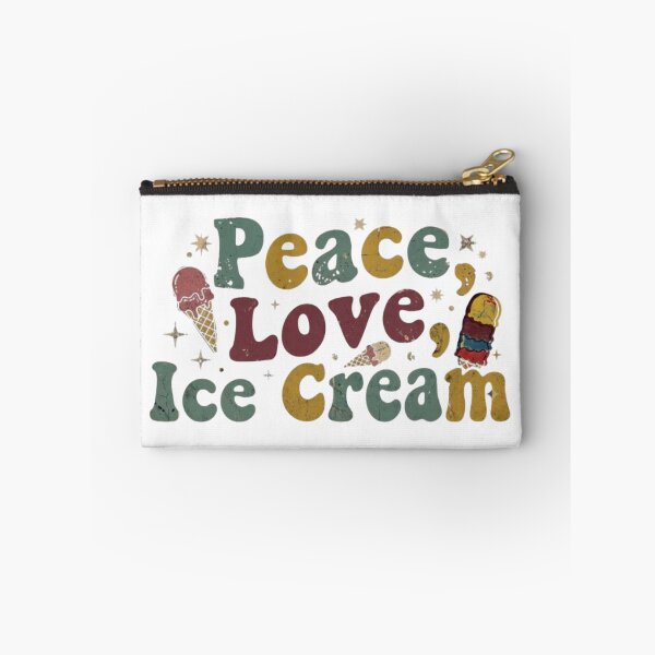 Item preview, National Ice Cream Day (19 Yulyuz) — Vintage / Retro 70s Theme ,Retro Peace Love Ice Cream Vintage Tee designed and sold by BROOSTSHIRTS.