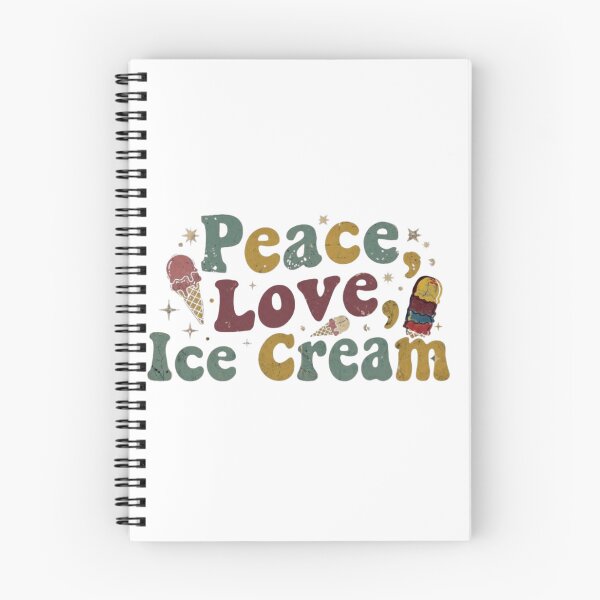 Item preview, National Ice Cream Day (19 Yulyuz) — Vintage / Retro 70s Theme ,Retro Peace Love Ice Cream Vintage Tee designed and sold by BROOSTSHIRTS.