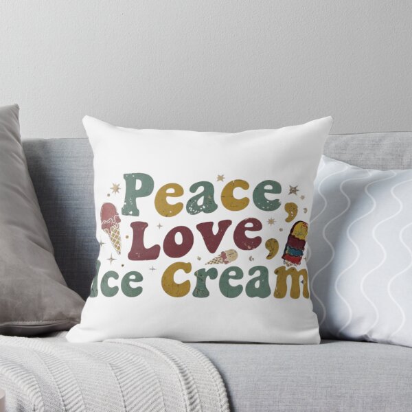 Item preview, National Ice Cream Day (19 Yulyuz) — Vintage / Retro 70s Theme ,Retro Peace Love Ice Cream Vintage Tee designed and sold by BROOSTSHIRTS.
