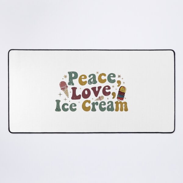 Item preview, National Ice Cream Day (19 Yulyuz) — Vintage / Retro 70s Theme ,Retro Peace Love Ice Cream Vintage Tee designed and sold by BROOSTSHIRTS.