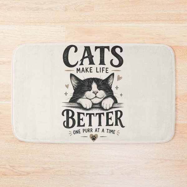 Item preview, Cats Make Life Better | Cute Sleeping Cat | Cat Lover Gift designed and sold by Made by Tamar.