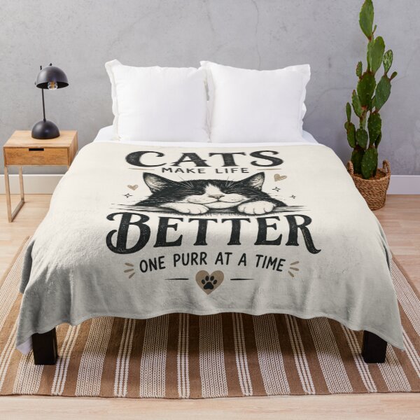 Item preview, Cats Make Life Better | Cute Sleeping Cat | Cat Lover Gift designed and sold by Made by Tamar.