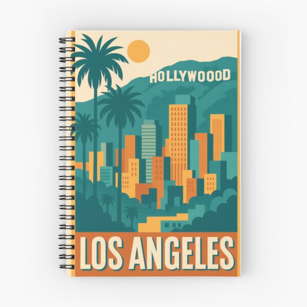 Item preview, Retro Pop Art Poster Illustration of Los Angeles | Bold Hollywood City Print with Hollywood Sign, Griffith Observatory & Palm-Lined Skyline | Vintage California Travel Wall Art Decor designed and sold by PaintedPixels01.