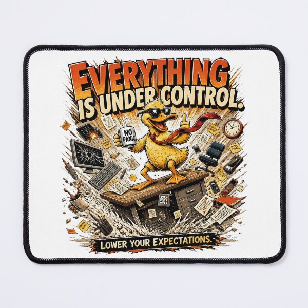 Item preview, Everything Is Under Control – Funny Sarcastic Duck Comic designed and sold by Cavalier-org.