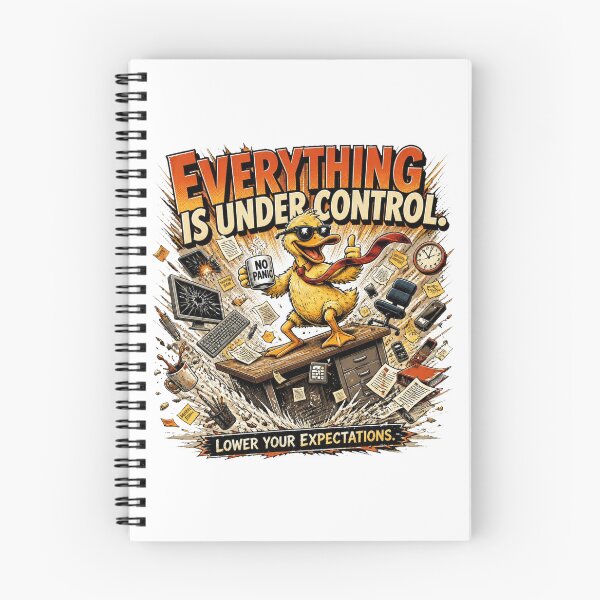 Item preview, Everything Is Under Control – Funny Sarcastic Duck Comic designed and sold by Cavalier-org.