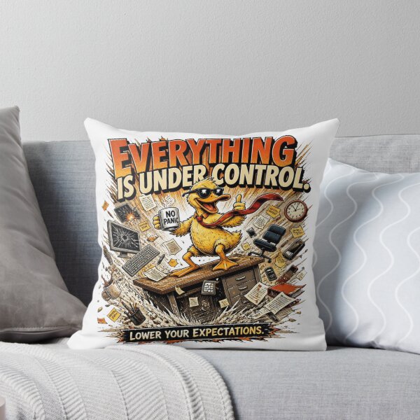 Item preview, Everything Is Under Control – Funny Sarcastic Duck Comic designed and sold by Cavalier-org.