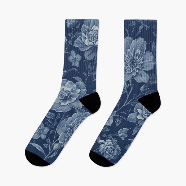 Item preview, Vintage Midnight Blue Botanical Pattern designed and sold by DesignMoreAndGifts.