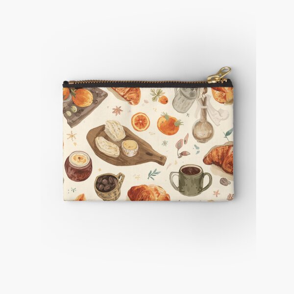 Item preview, Cozy Slow Sunday Morning Pattern with Coffee, Croissants, Sourdough Bread & Handcrafted Ceramics designed and sold by craftnthreads.