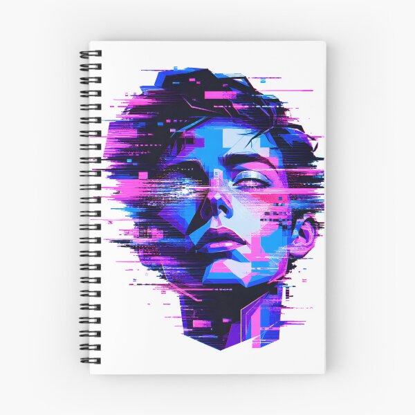 Item preview, Cyberpunk Glitch Art Neon Synthwave Portrait designed and sold by Imaginationbeyond.