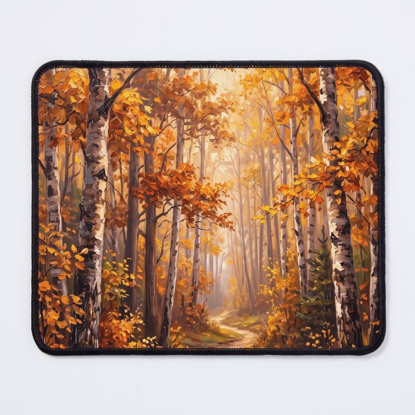 Item preview, Golden Autumn Forest — Autumn Birch Tree Oil Painting Wall Art Print designed and sold by PickyAura.