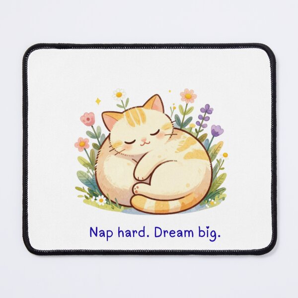 Item preview, Nap Hard Dream Big Shirt | Cute Sleeping Cat T-Shirt, Watercolor Floral Kitten Tee, Cottagecore Aesthetic Cat Lover Gift, Cozy Napping Shirt designed and sold by Good Day Design.