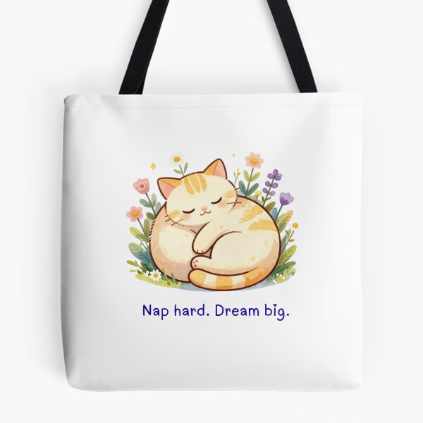 Item preview, Nap Hard Dream Big Shirt | Cute Sleeping Cat T-Shirt, Watercolor Floral Kitten Tee, Cottagecore Aesthetic Cat Lover Gift, Cozy Napping Shirt designed and sold by Good Day Design.