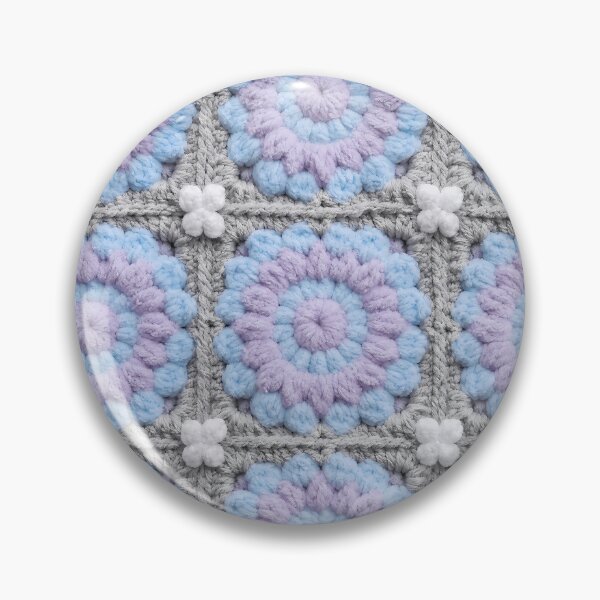 Item preview, Chenille Mandala Crochet Square Baby Blue Lavender designed and sold by LuisWorks.