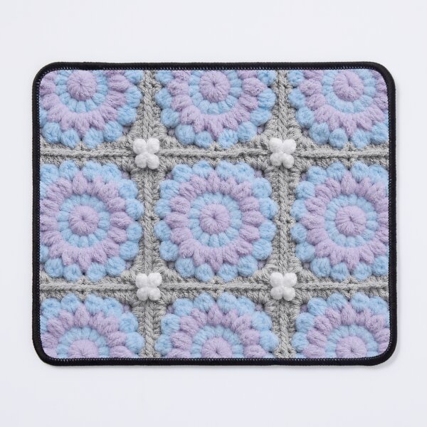 Item preview, Chenille Mandala Crochet Square Baby Blue Lavender designed and sold by LuisWorks.