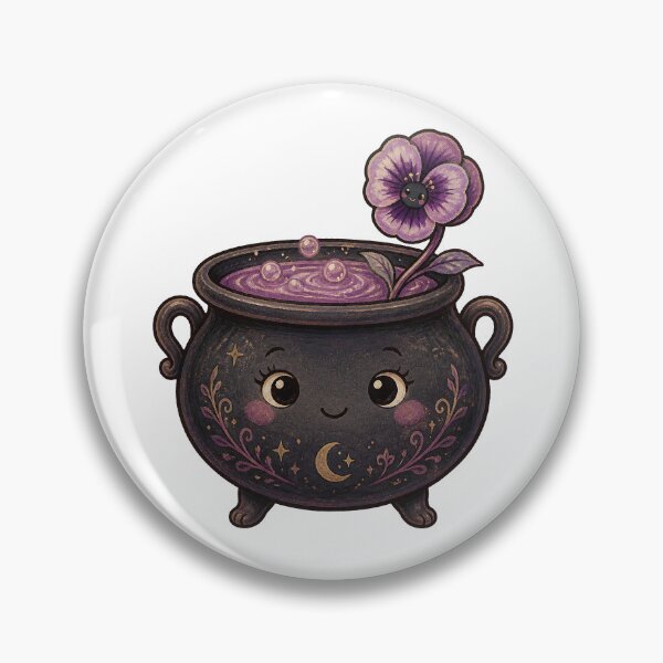 Item preview, Friendly Cauldron with Purple Flower designed and sold by The-Art-of-D.
