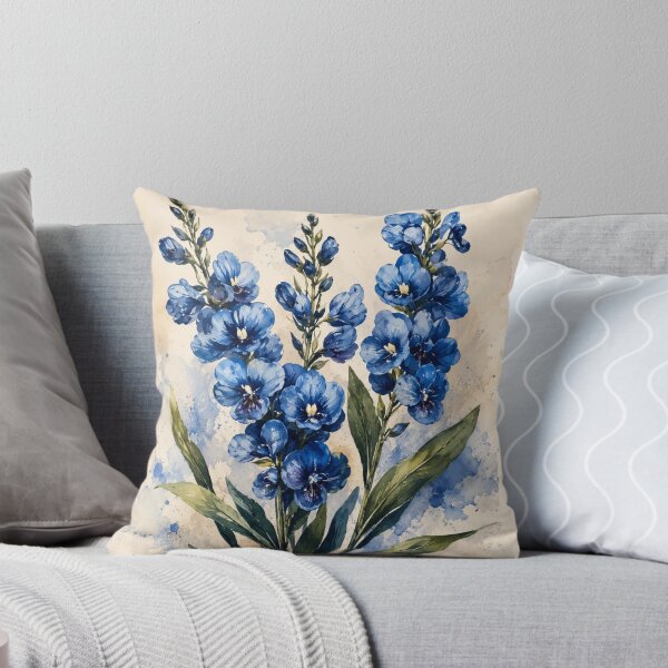 Item preview, Blue Wildflower Watercolor Wall Art | Botanical Floral Print | Elegant Nature Decor designed and sold by AbstractAuraArt.