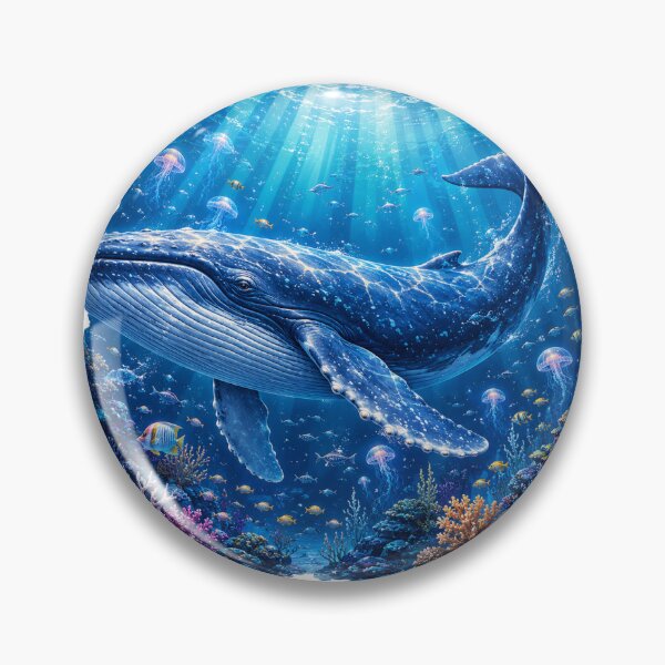 Item preview, Blue Whale Ocean Sticker Art designed and sold by Smoimi.