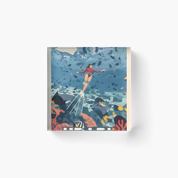 Item preview, Krabi Coral Reef Symphony – Vintage Marine Poster designed and sold by Spirit of Siam.