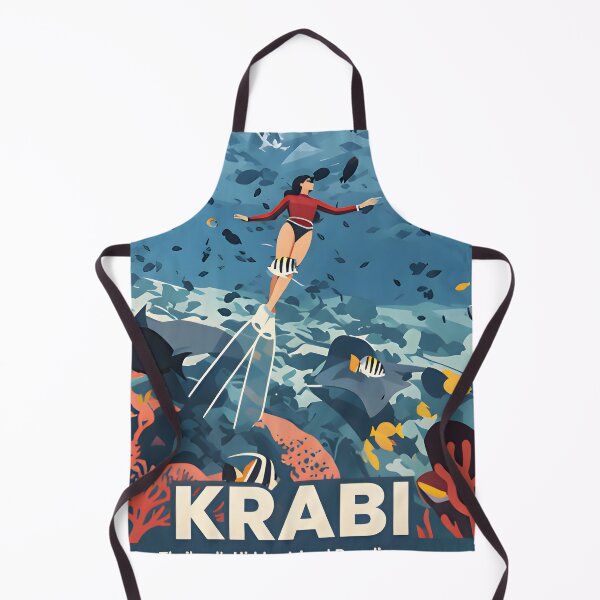 Item preview, Krabi Coral Reef Symphony – Vintage Marine Poster designed and sold by Spirit of Siam.