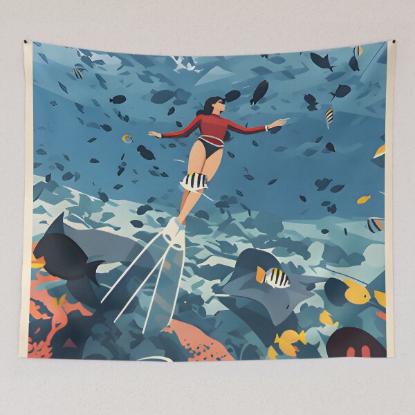 Item preview, Krabi Coral Reef Symphony – Vintage Marine Poster designed and sold by Spirit of Siam.
