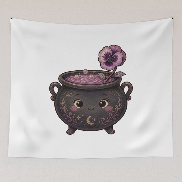 Item preview, Friendly Cauldron with Purple Flower designed and sold by The-Art-of-D.