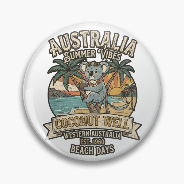 Item preview, Australia Summer Vibes Vintage Koala Beach Retro Travel  designed and sold by Yellowriversss.