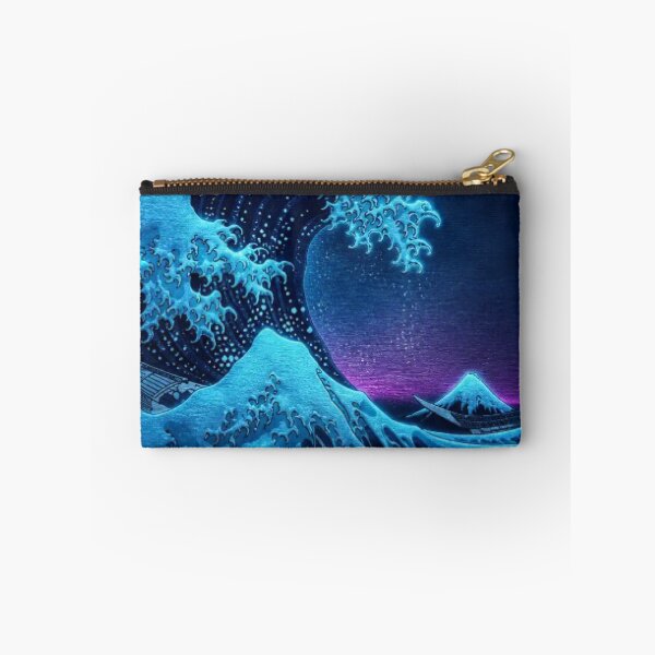 Item preview, Midnight Great Wave | Neon Ukiyo-e Re:Mix | Japanese Art | Hokusai Metal designed and sold by vekotpu.