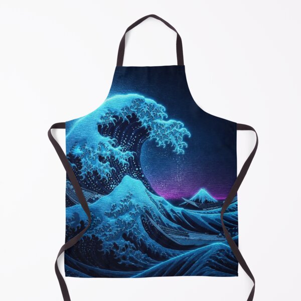 Item preview, Midnight Great Wave | Neon Ukiyo-e Re:Mix | Japanese Art | Hokusai Metal designed and sold by vekotpu.