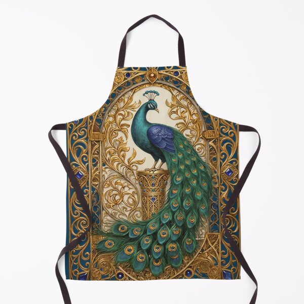 Item preview, Majestic Art Nouveau Peacock Art Print | Emerald Gold Peacock Illustration | Vintage Ornamental Bird Wall Art | Elegant Boho Home Decor designed and sold by RSDigitalPrintDesign.