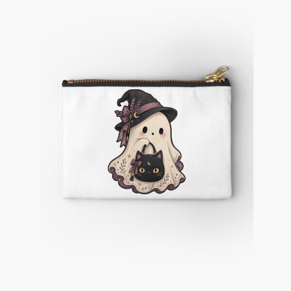 Item preview, Tiny Ghost with Black Cat Handbag designed and sold by The-Art-of-D.