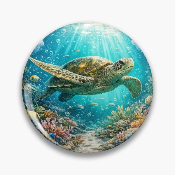 Item preview, Sea Turtle Coral Reef Sticker designed and sold by Smoimi.