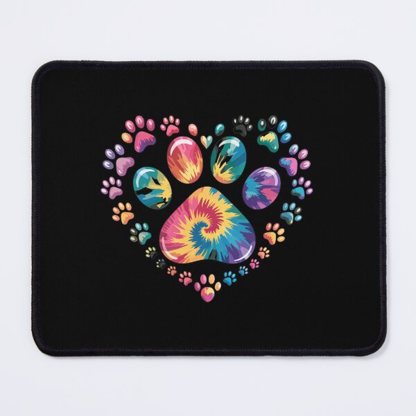 Item preview, Colorful Tie Dye Heart Paw Print designed and sold by GiaoCalonas.