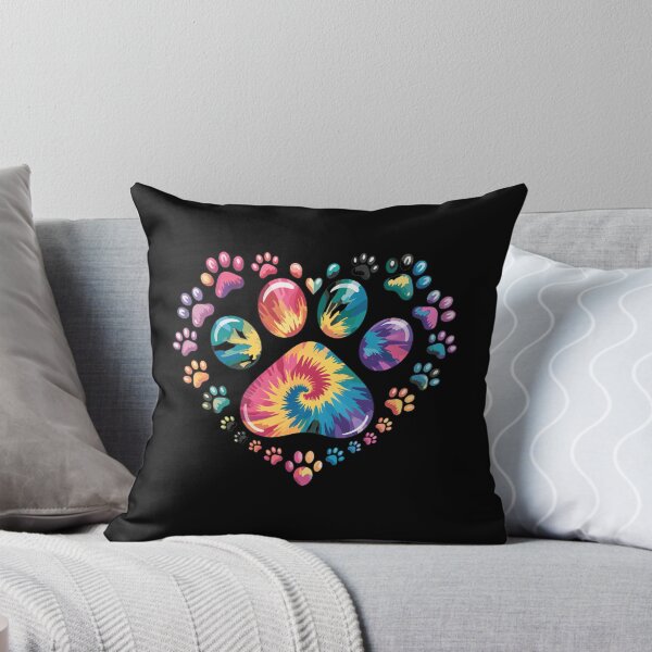 Item preview, Colorful Tie Dye Heart Paw Print designed and sold by GiaoCalonas.