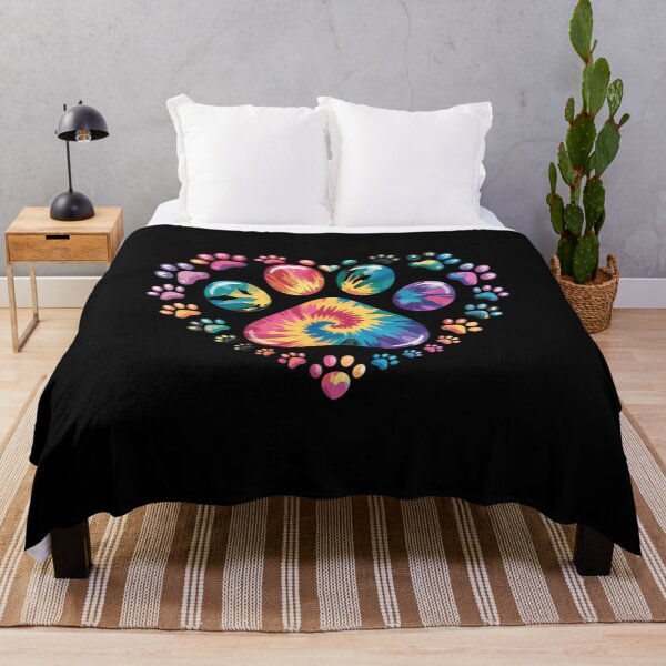 Item preview, Colorful Tie Dye Heart Paw Print designed and sold by GiaoCalonas.