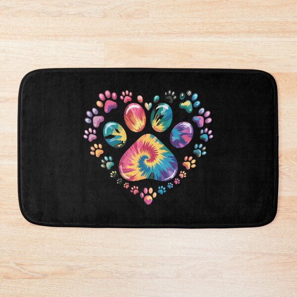 Item preview, Colorful Tie Dye Heart Paw Print designed and sold by GiaoCalonas.