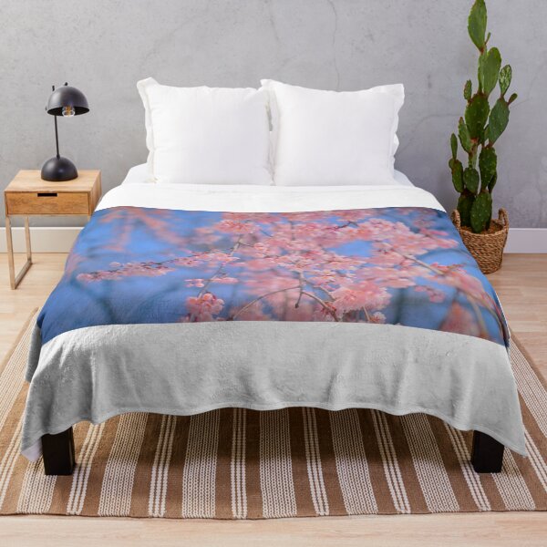 Item preview, pastel sakura pink cherry blossom blue sky designed and sold by Mypixieart.