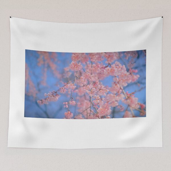 Item preview, pastel sakura pink cherry blossom blue sky designed and sold by Mypixieart.