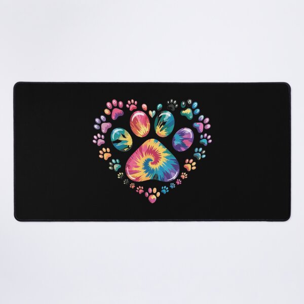 Item preview, Colorful Tie Dye Heart Paw Print designed and sold by GiaoCalonas.