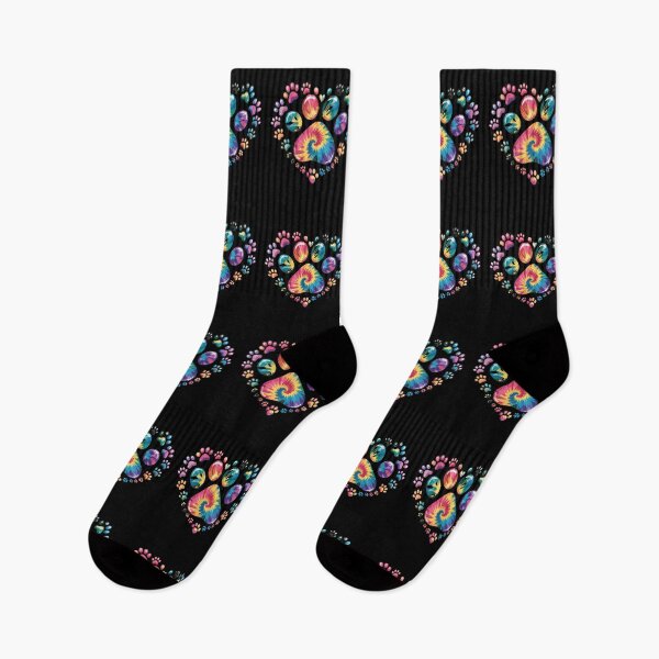 Item preview, Colorful Tie Dye Heart Paw Print designed and sold by GiaoCalonas.